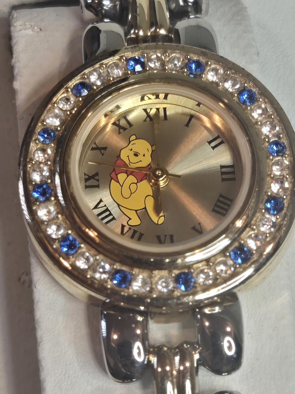 Disney Winnie the Pooh Gold-Tone Crystal Accent Women’s Watch